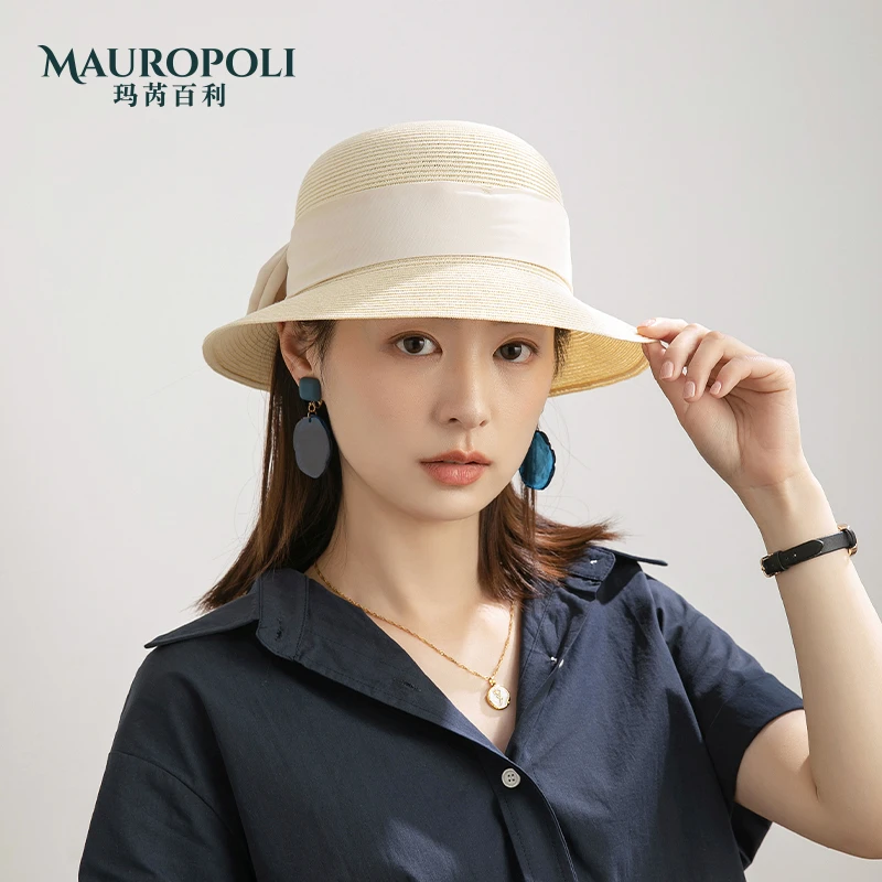 可折叠草帽女夏季法式时尚遮阳帽2024新款日系百搭大檐防晒渔夫帽