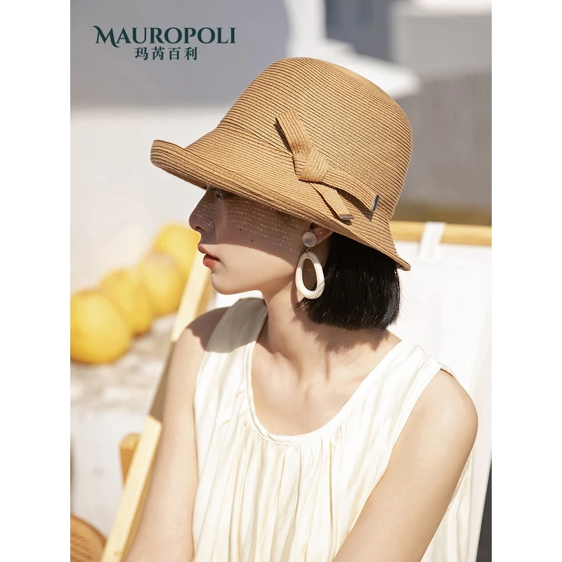 MauroPoli/玛芮百利2024新款草帽女款夏季可折叠卷边遮阳太阳帽子