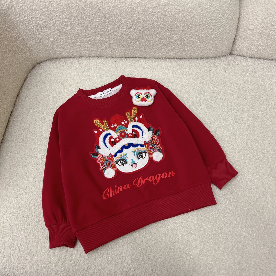 （不加绒）(351-450)儿童亲子装韩版卡通时尚洋气百搭印花卫衣