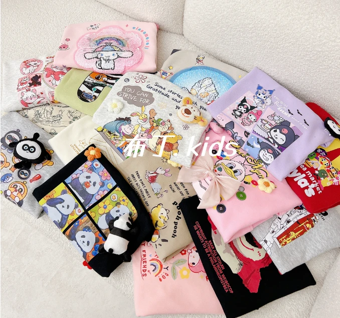 （加绒）(300-450)儿童加绒韩版卡通时尚潮牌洋气百搭印花卫衣