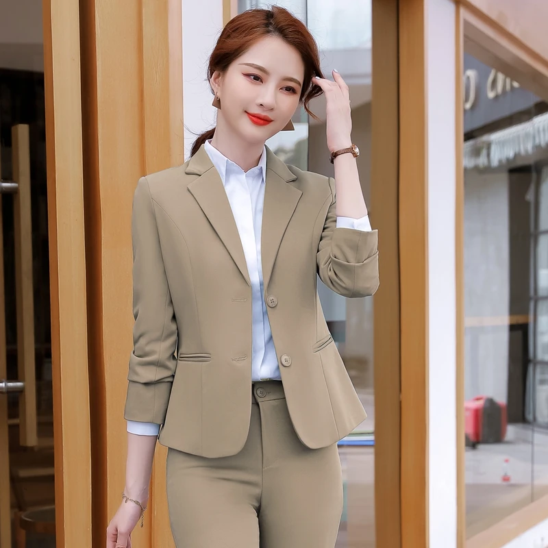 西装套装女2025春秋新款职业正装工作服高级感韩版气质西服套装女