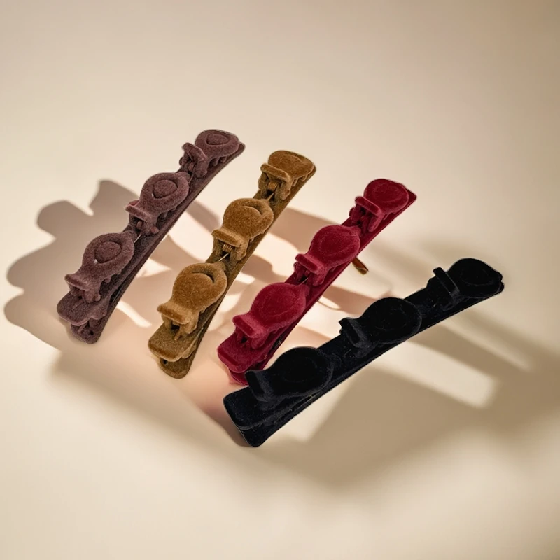 懒人公主头编发夹女前额双层侧边夹子刘海碎发整理神器鸭嘴夹发箍