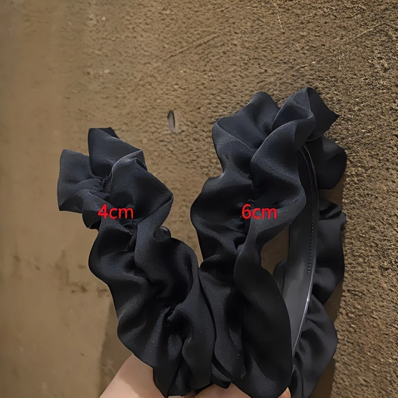 秋冬布艺发饰高颅顶发箍缎面气质法式褶皱显脸小百搭外戴洗脸头箍