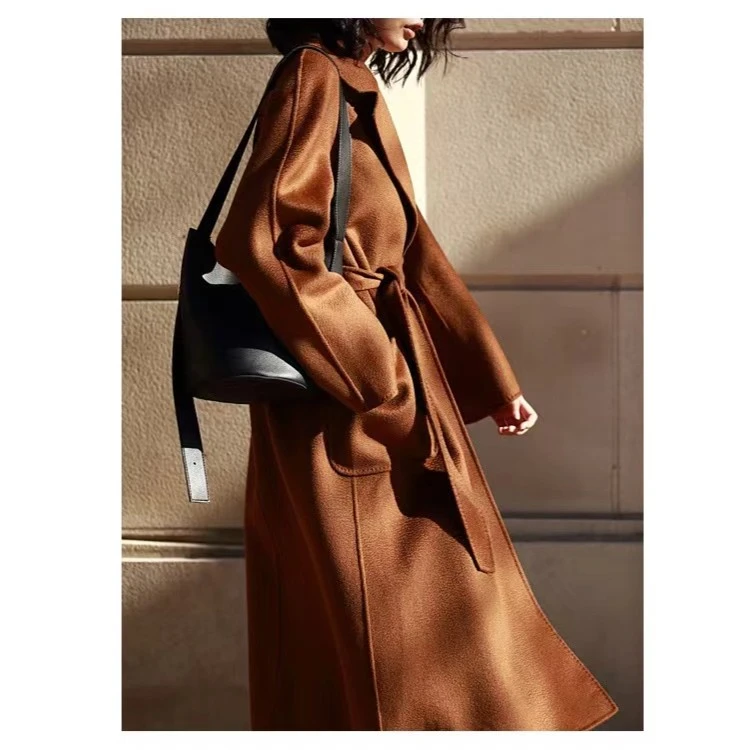 新款方袋长款大衣JHL-289羊绒羊毛双面女士