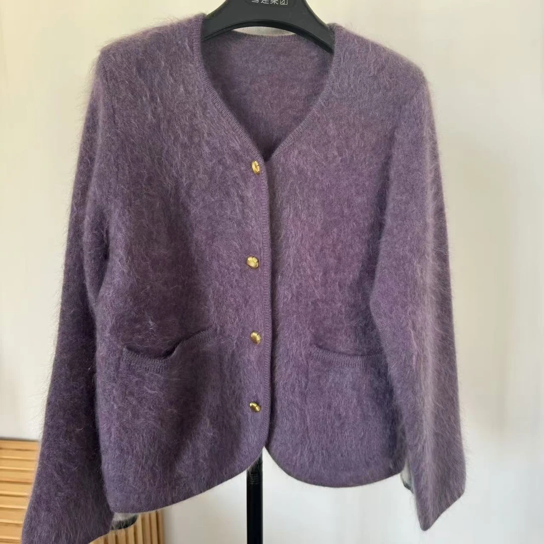 【2024年秋冬新款拉绒】圆领拉毛开衫羊绒衫JHL-307