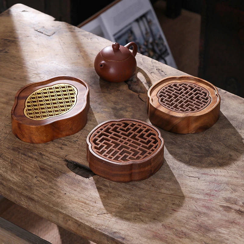 胡桃木云朵壶承紫沙壶垫养壶托茶壶垫小号储水茶盘干泡台日式底座