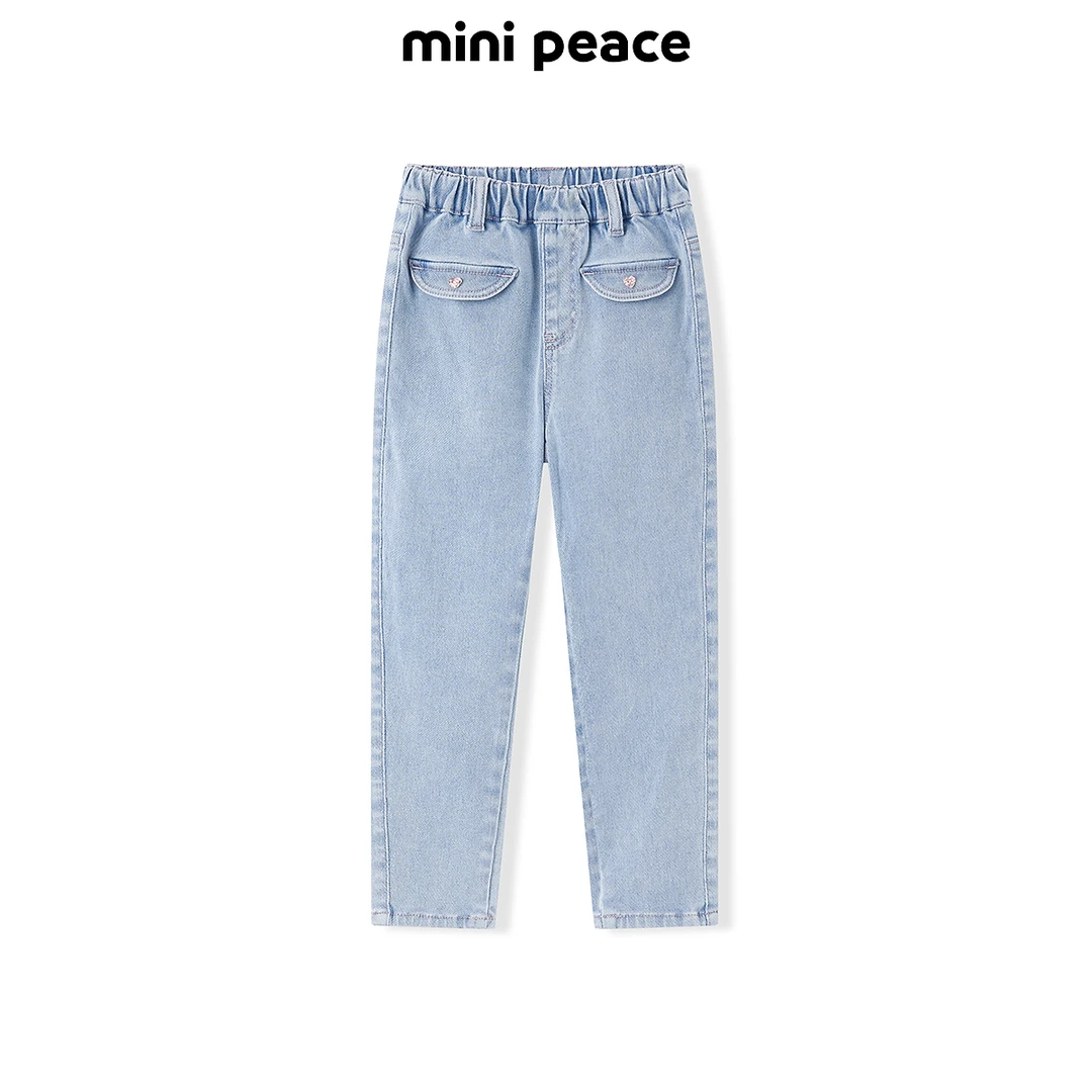 MINIPEACE太平鸟童装儿童休闲裤时尚春秋新女童牛仔长裤F2HAD3103