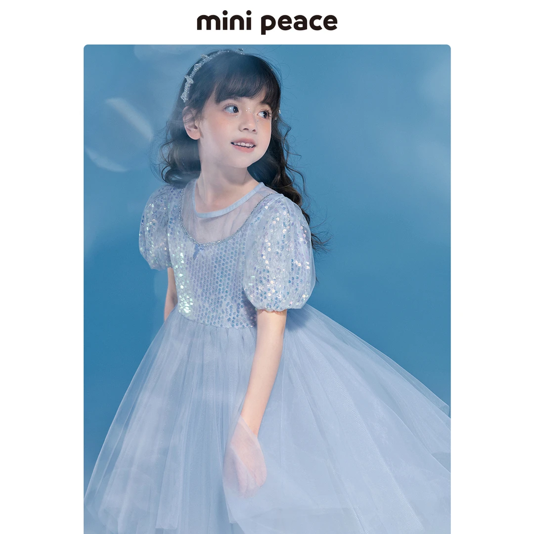 【公主系列】MINIPEACE太平鸟童装女童夏人鱼公主蓬蓬裙圆领连衣裙