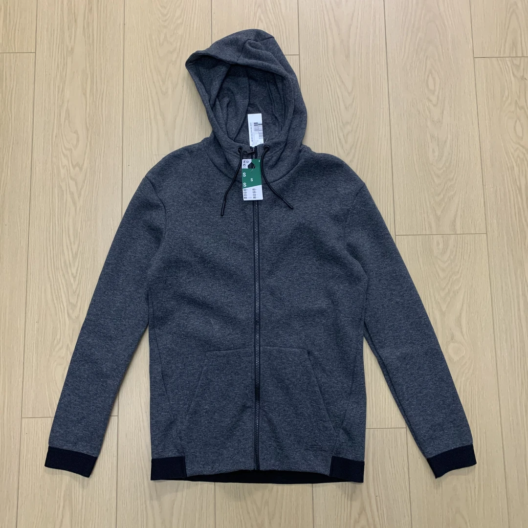 男子春秋拉链帽衫深灰色款