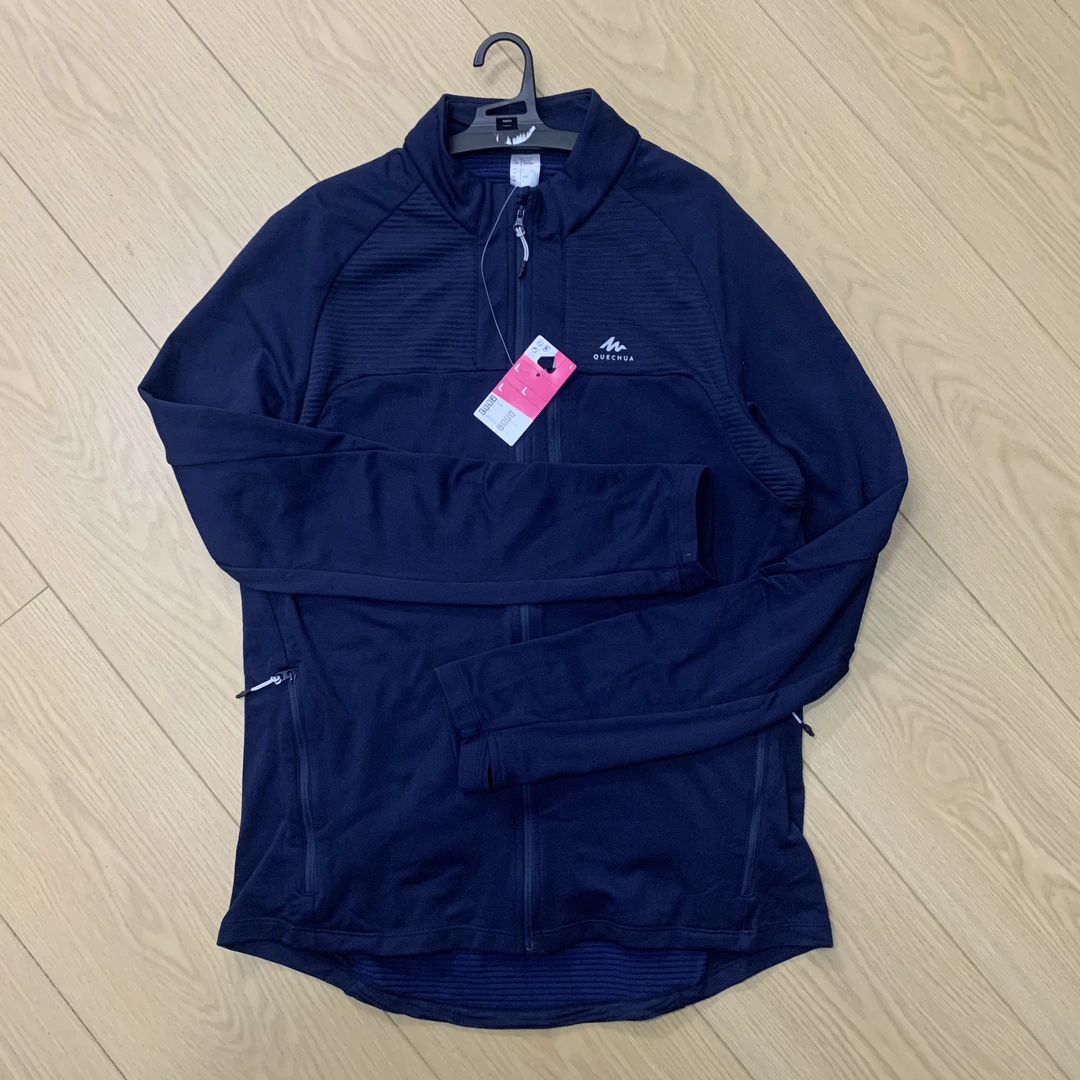 男子春秋训练服藏青色拉链衫