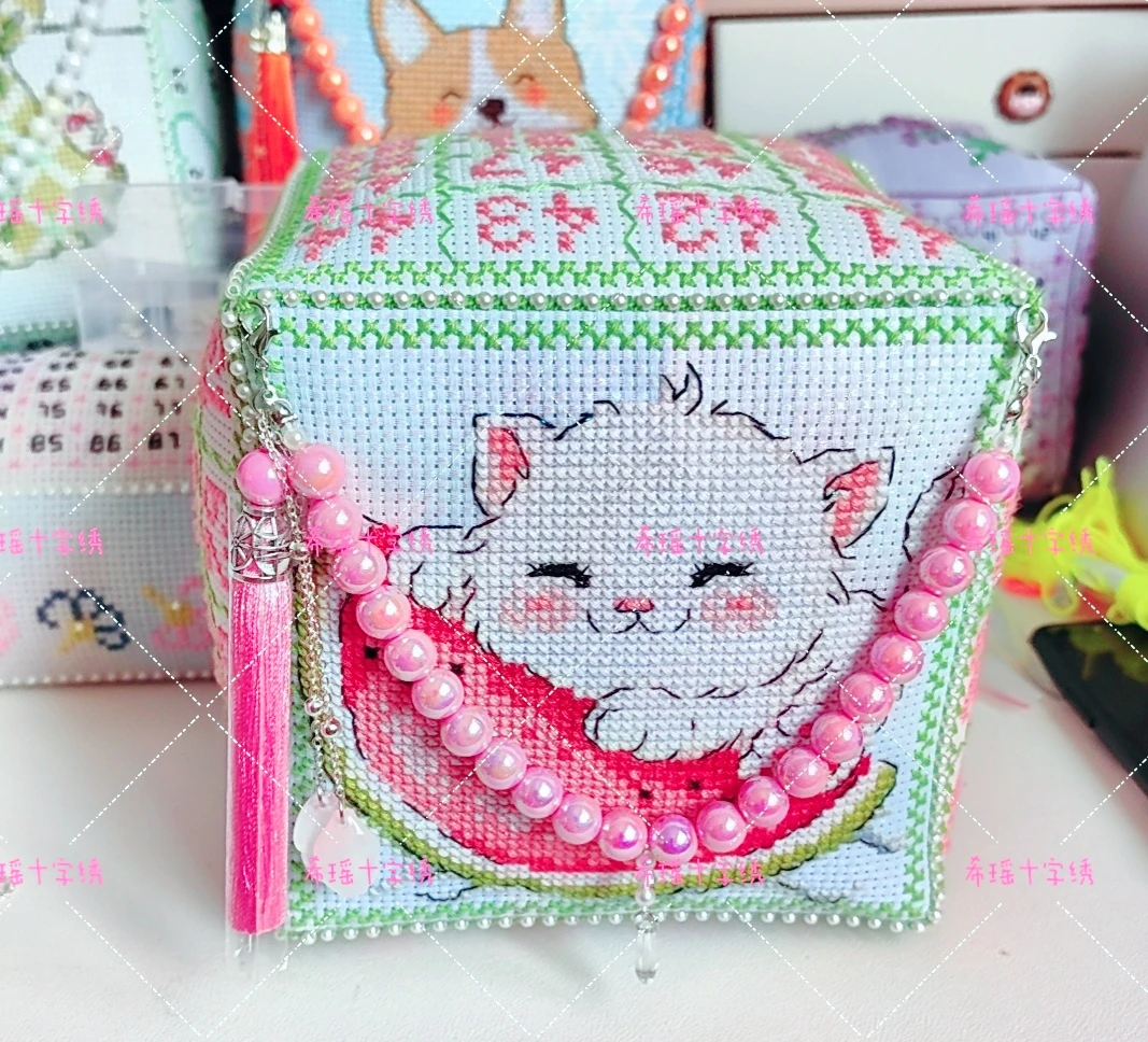 最新款十字绣大魔方100数字排线包材料包炫彩亮丝绣布