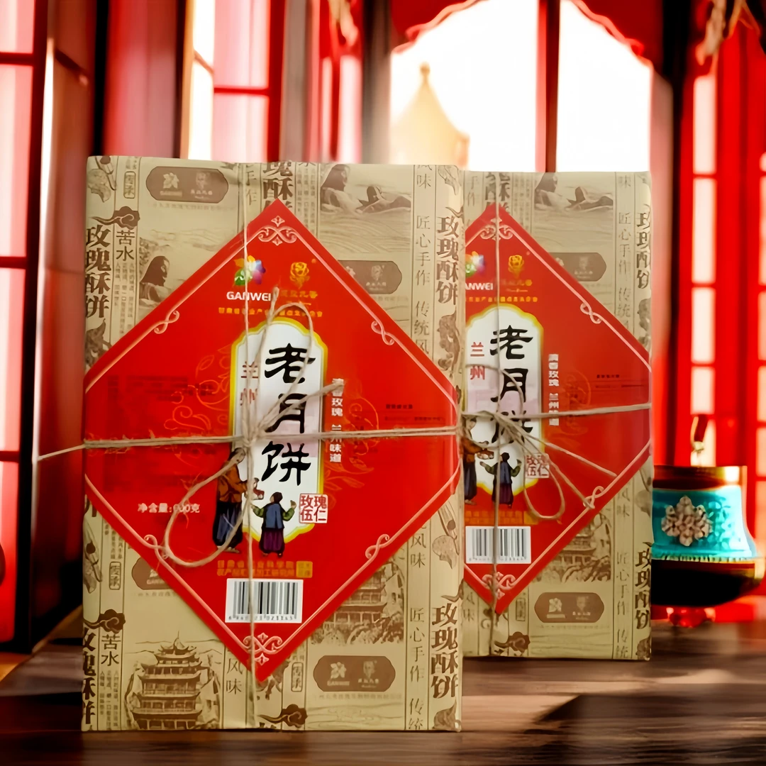九香玫瑰五仁兰州老月饼玫瑰酥饼兰州特产盒装厂家最新日期发货