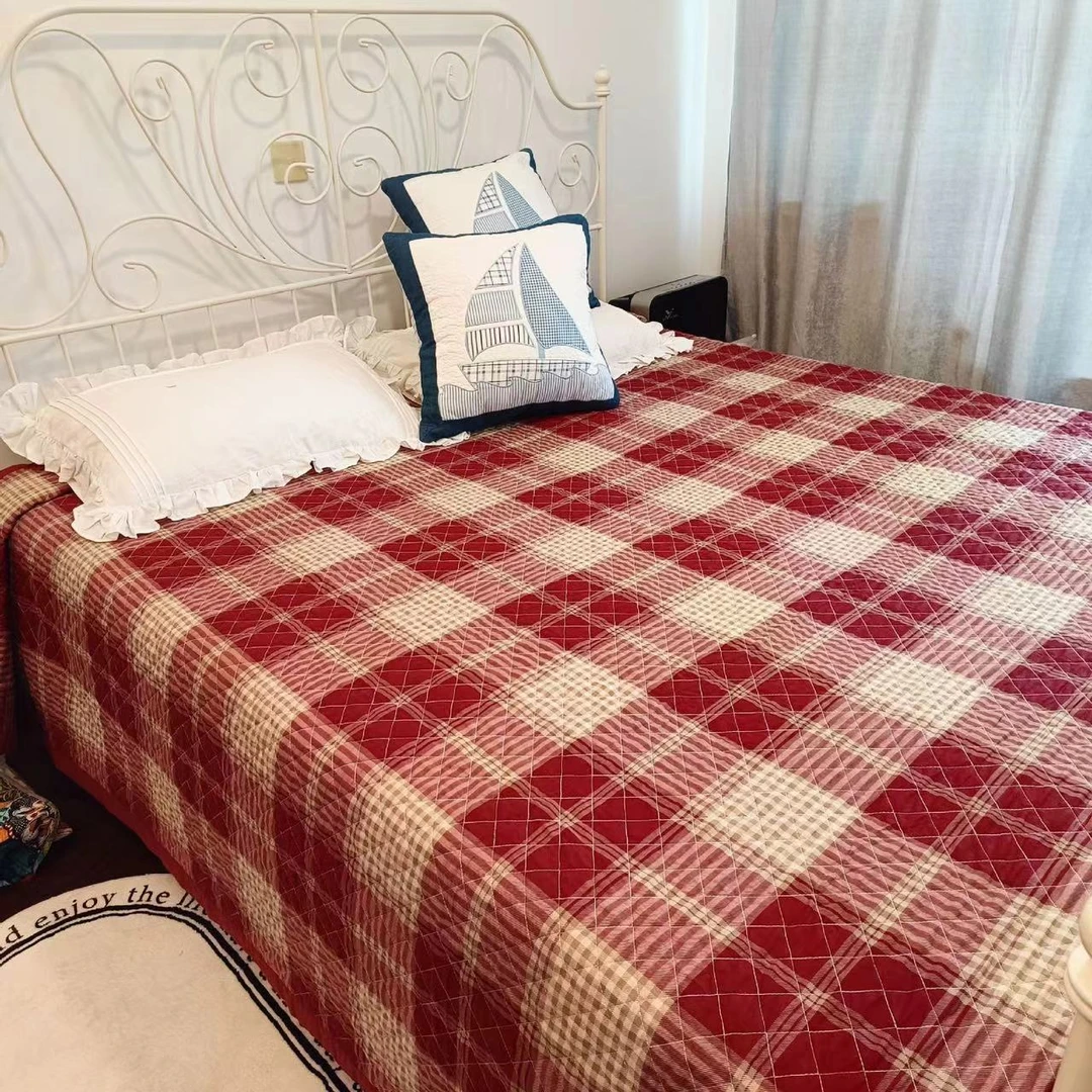 外贸余单床盖绗缝被可铺可盖