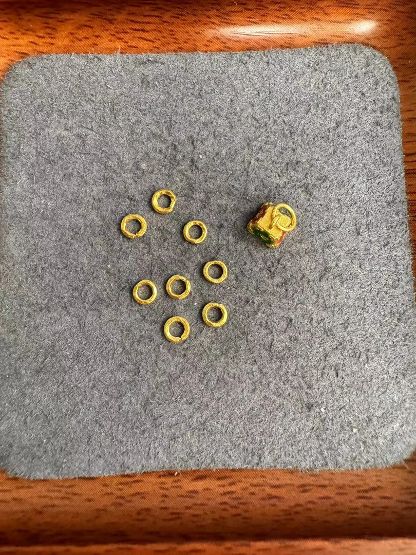足金999 卡4盘缠高温烧蓝称心如意吊坠