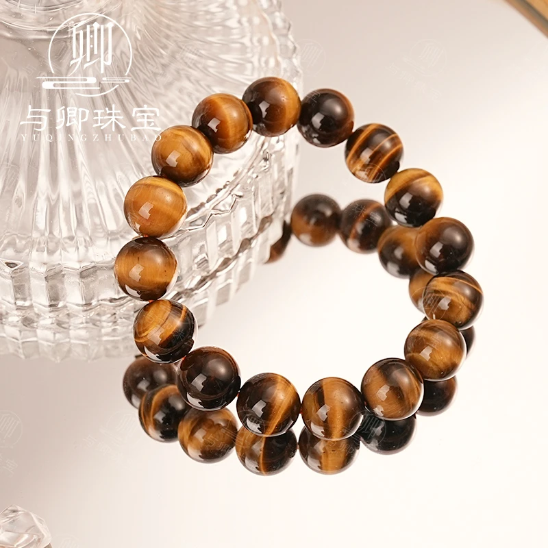 与卿珠宝 12mm 天然守护之石虎眼石手串
