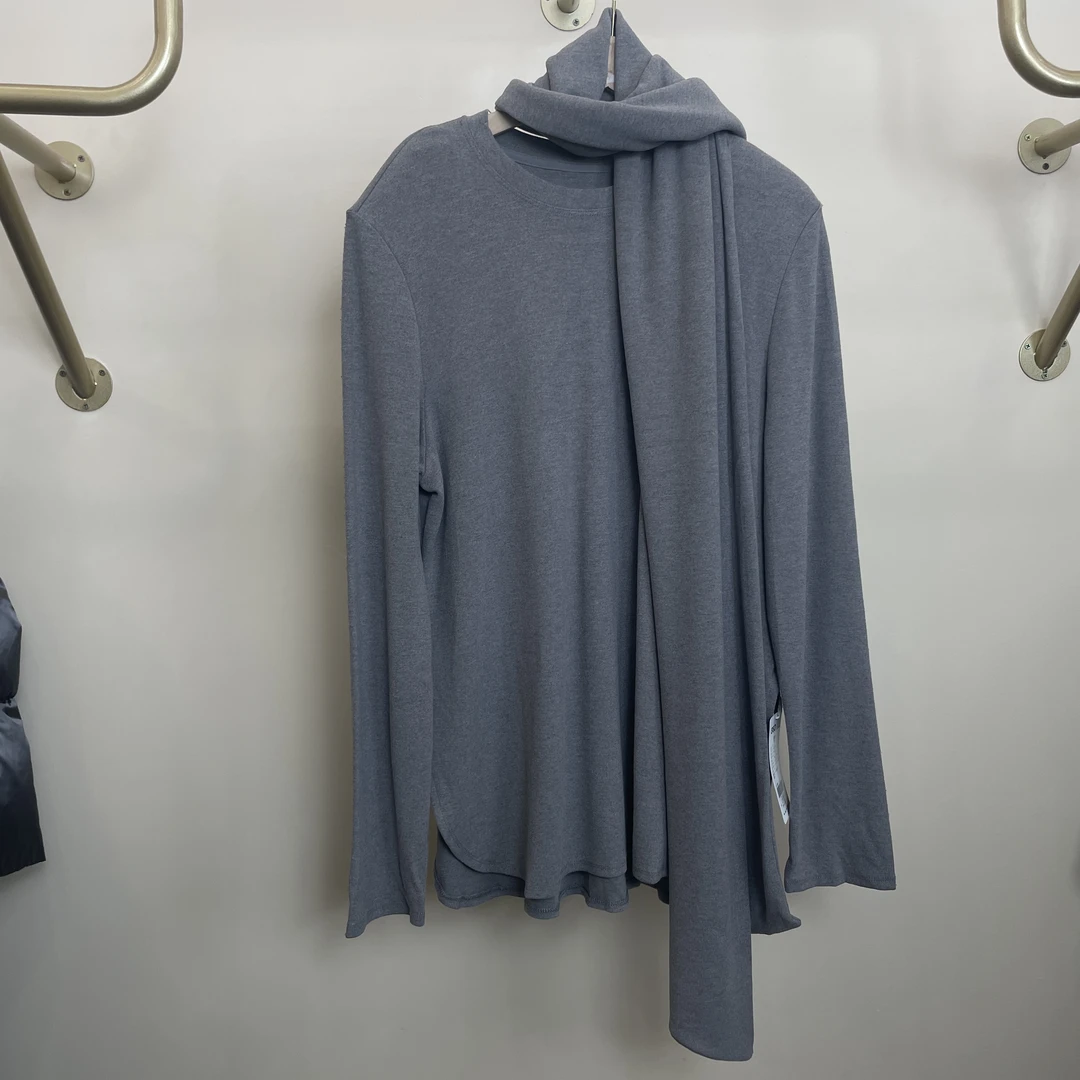 EGO-HAA004韩版宽松配围巾长袖T恤