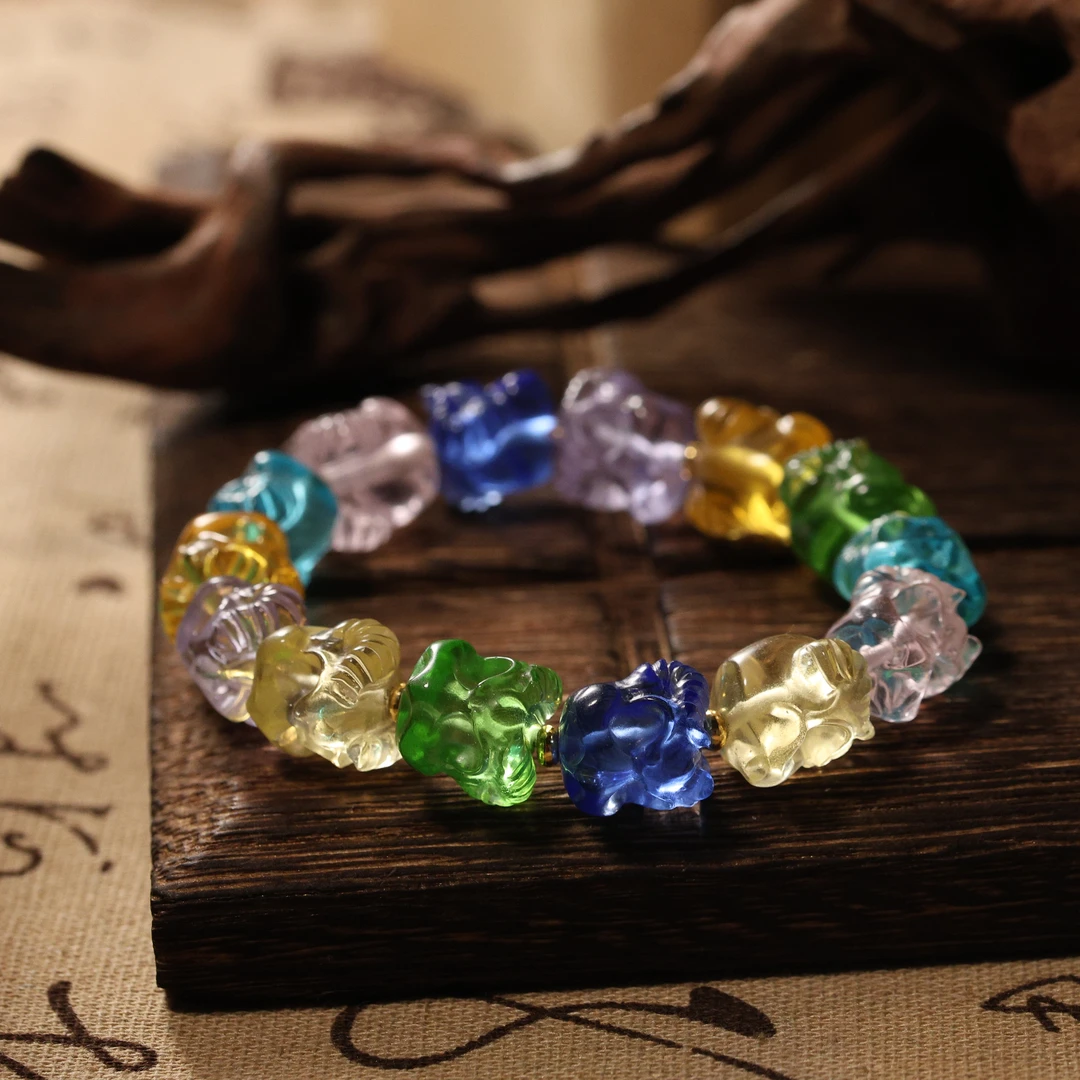 小青|雕刻件彩色大P鸟手串多样性发一1232Z