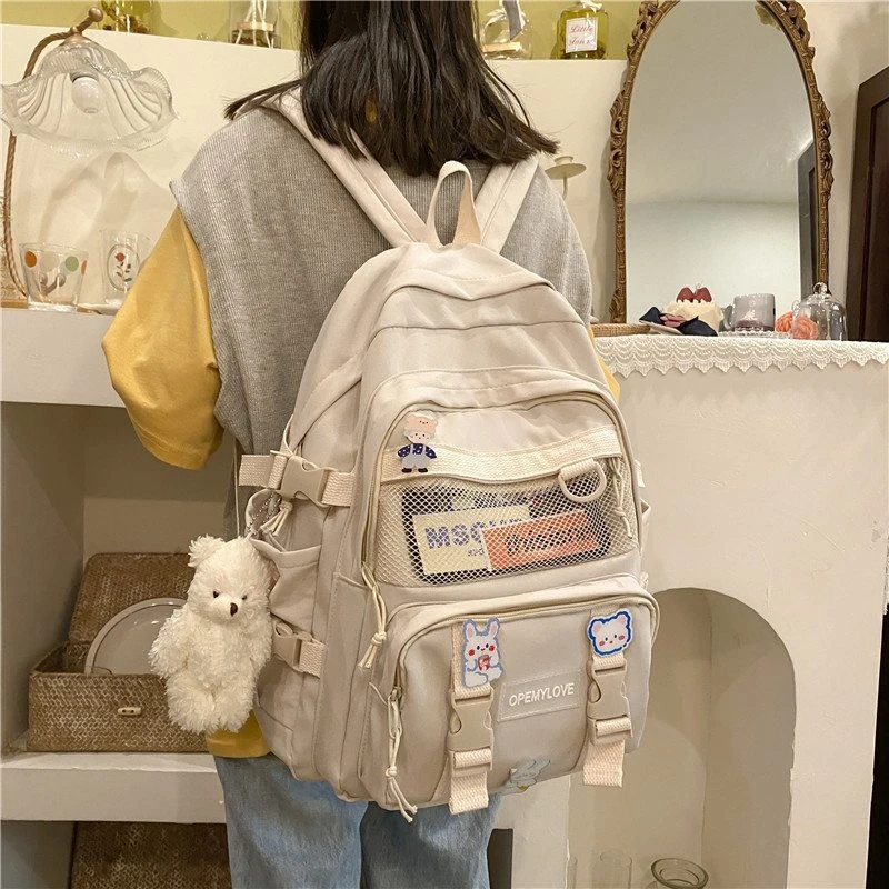 韩版ins小情新中学生轻便双肩背包甜美学院风小学生百搭高颜值包