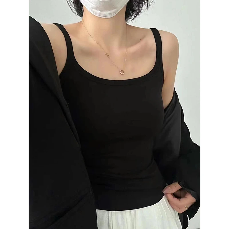 Moses Queen/魔西女王磨毛圆角加厚保暖吊带背心透气乳胶杯垫上衣