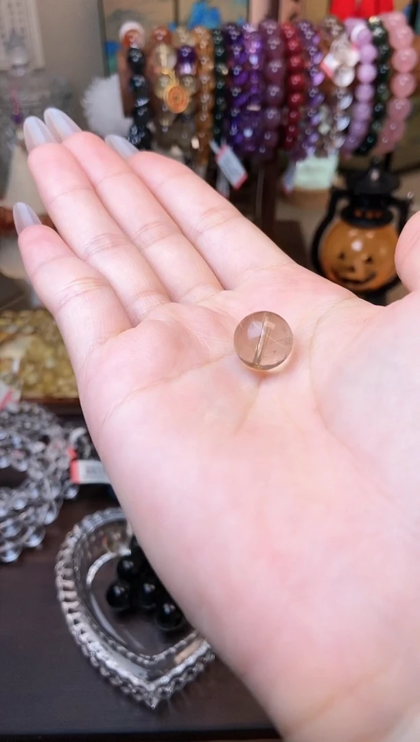 【闪购商品】水晶单珠未镶嵌金发晶12m+