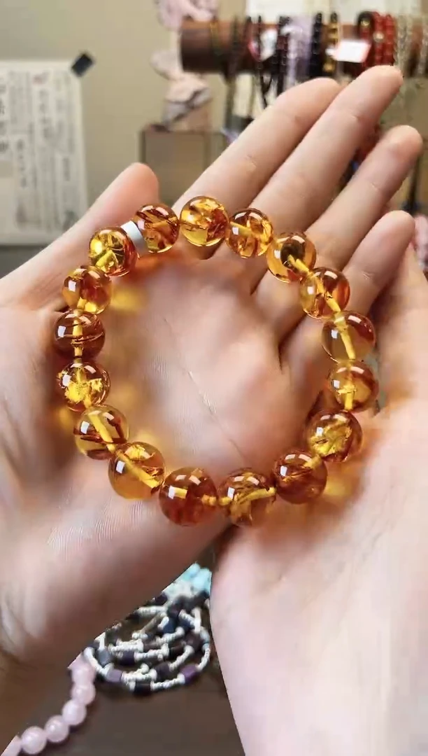 【闪购商品】蜜蜡手链未镶嵌花珀12.5m