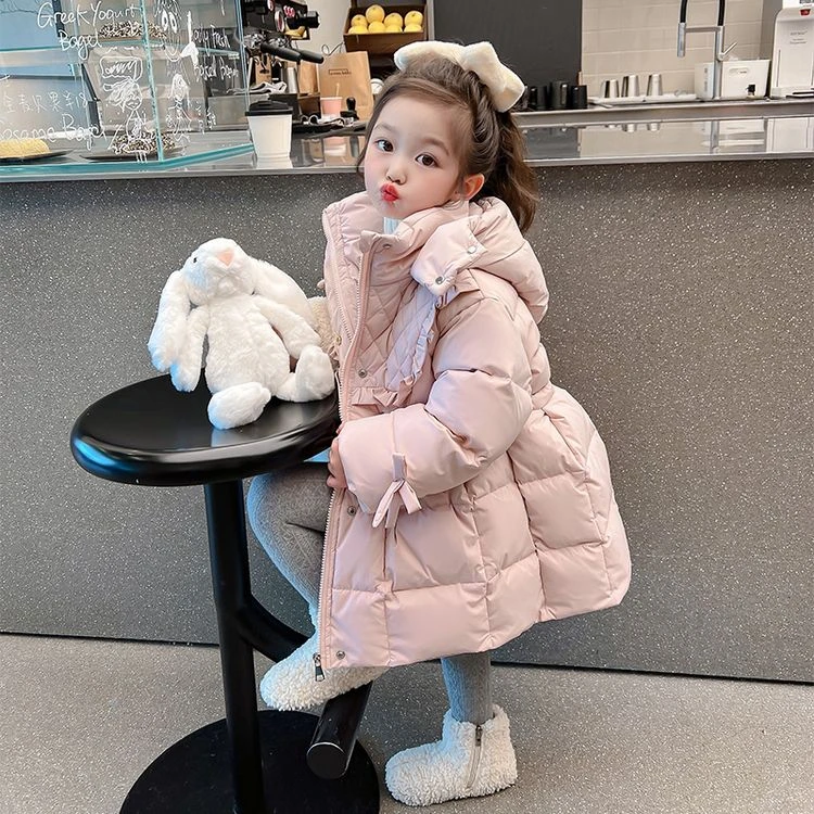 女童羽绒服韩版中长款保暖洋气百搭时尚洋气甜美可爱收腰中小童