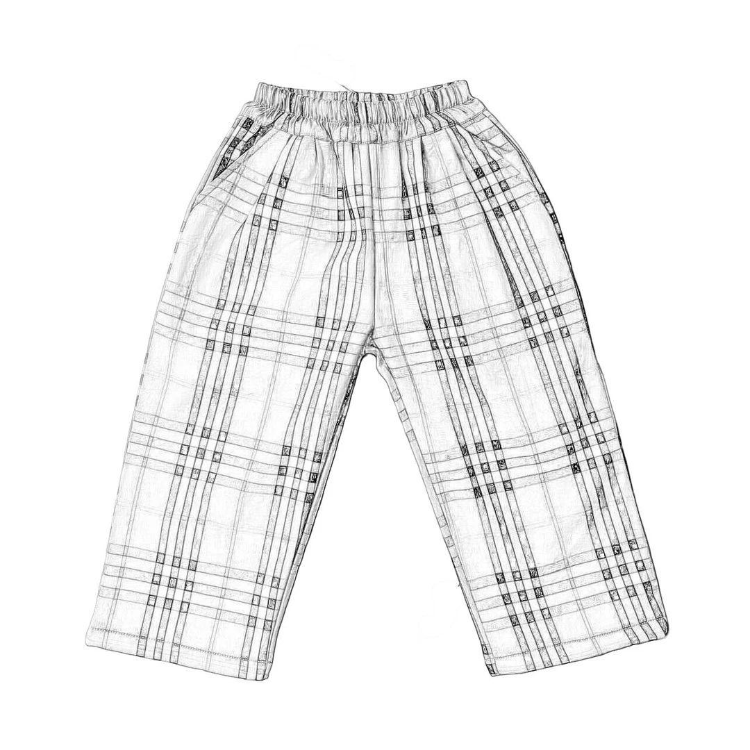 【正伟潮童】335儿童男童女童秋冬新款时尚复古格子经典格纹长裤