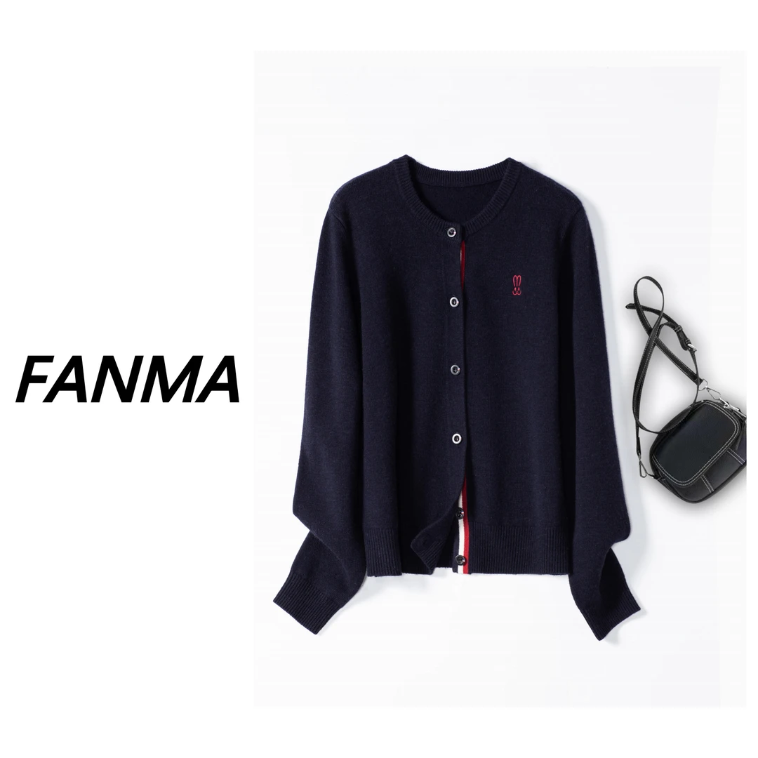 #三杠开衫# 七粒扣加厚羊毛针织开衫 女士休闲打底衫 F200-BN960