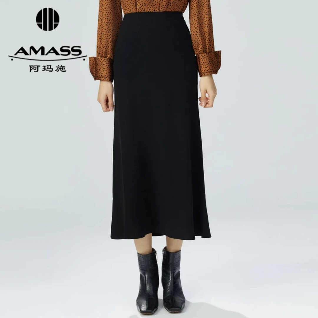 AMASS/阿玛施新款百搭质感气质优雅显瘦时尚优小新中式秋冬半裙