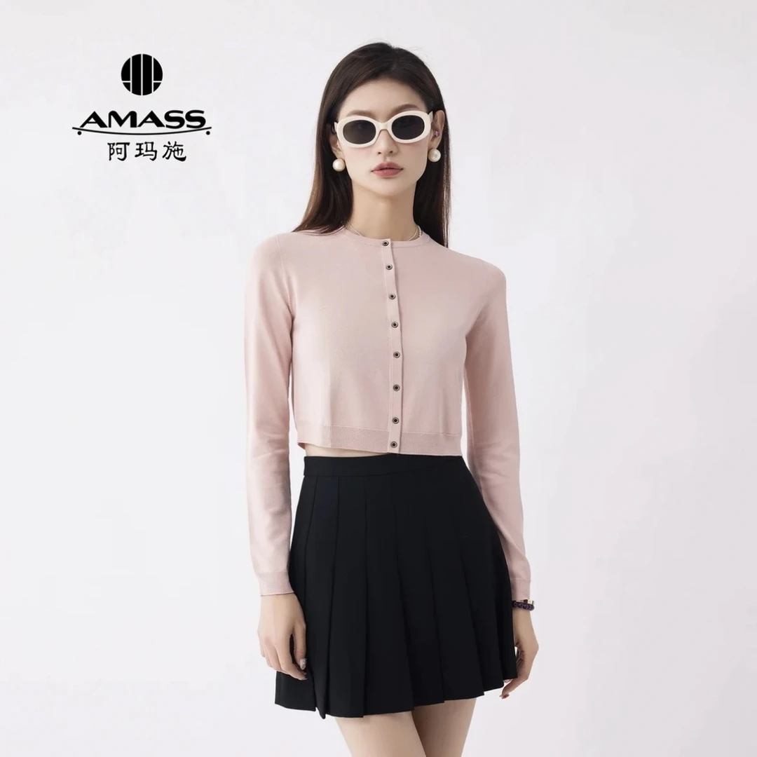 AMASS/阿玛施开衫冰丝面料休闲百搭夏季修身气质5499102时尚 洋气