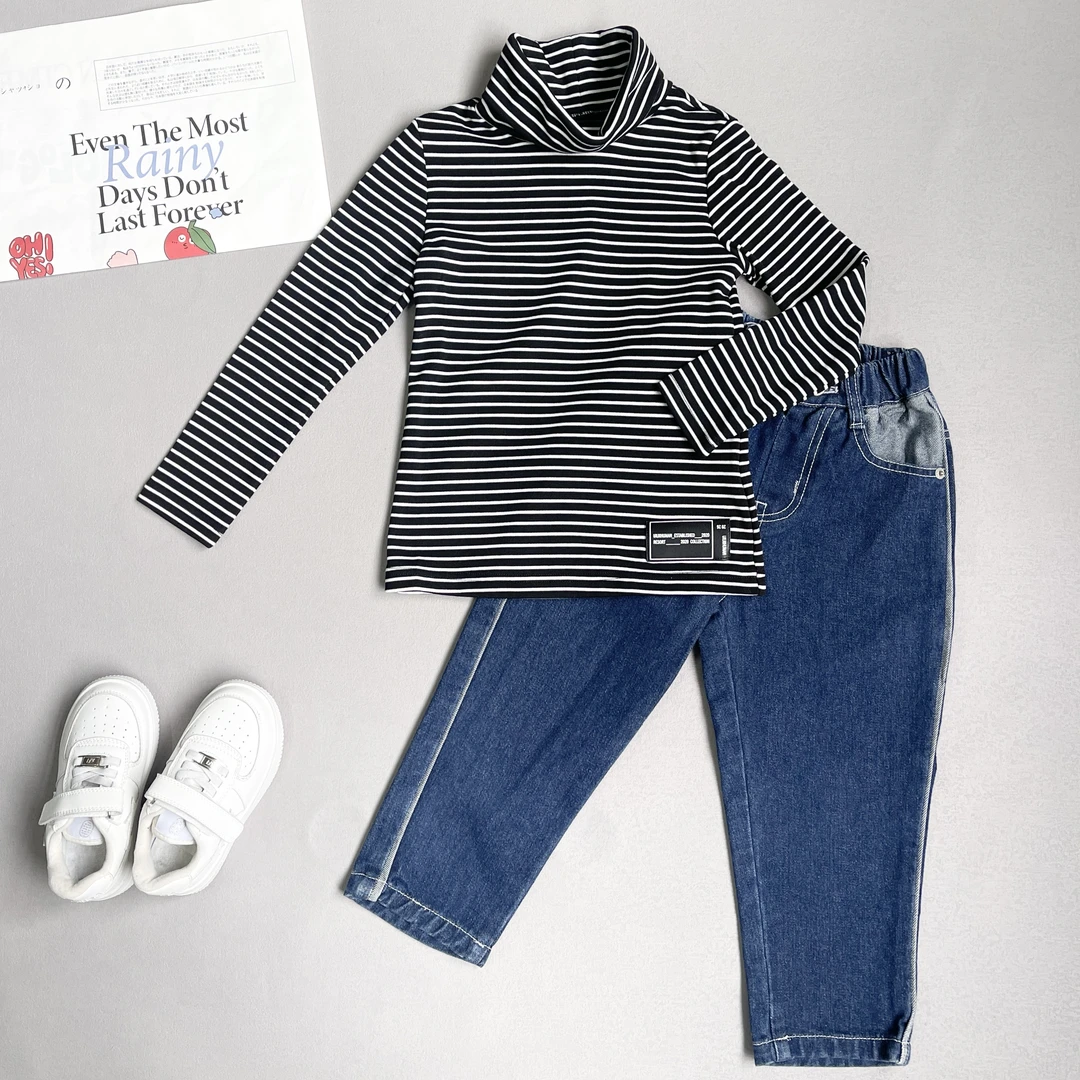 25063秋冬T恤黑条