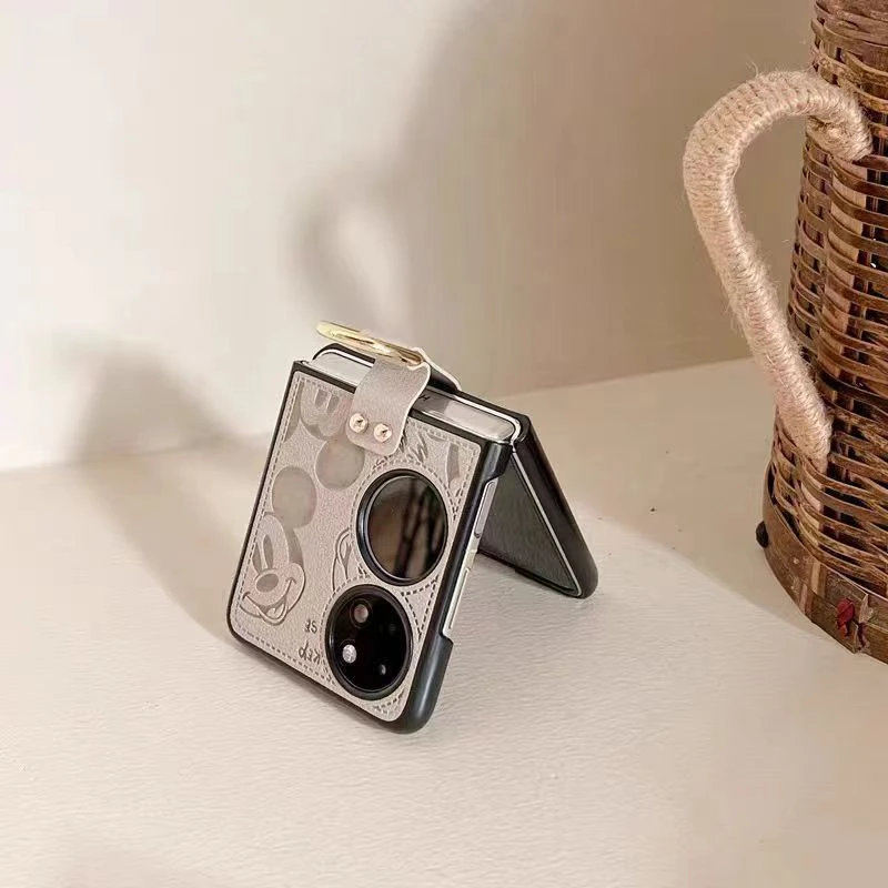 准新品  适用于华为pocket2卡通指环米奇皮质华为p50pocket手机壳