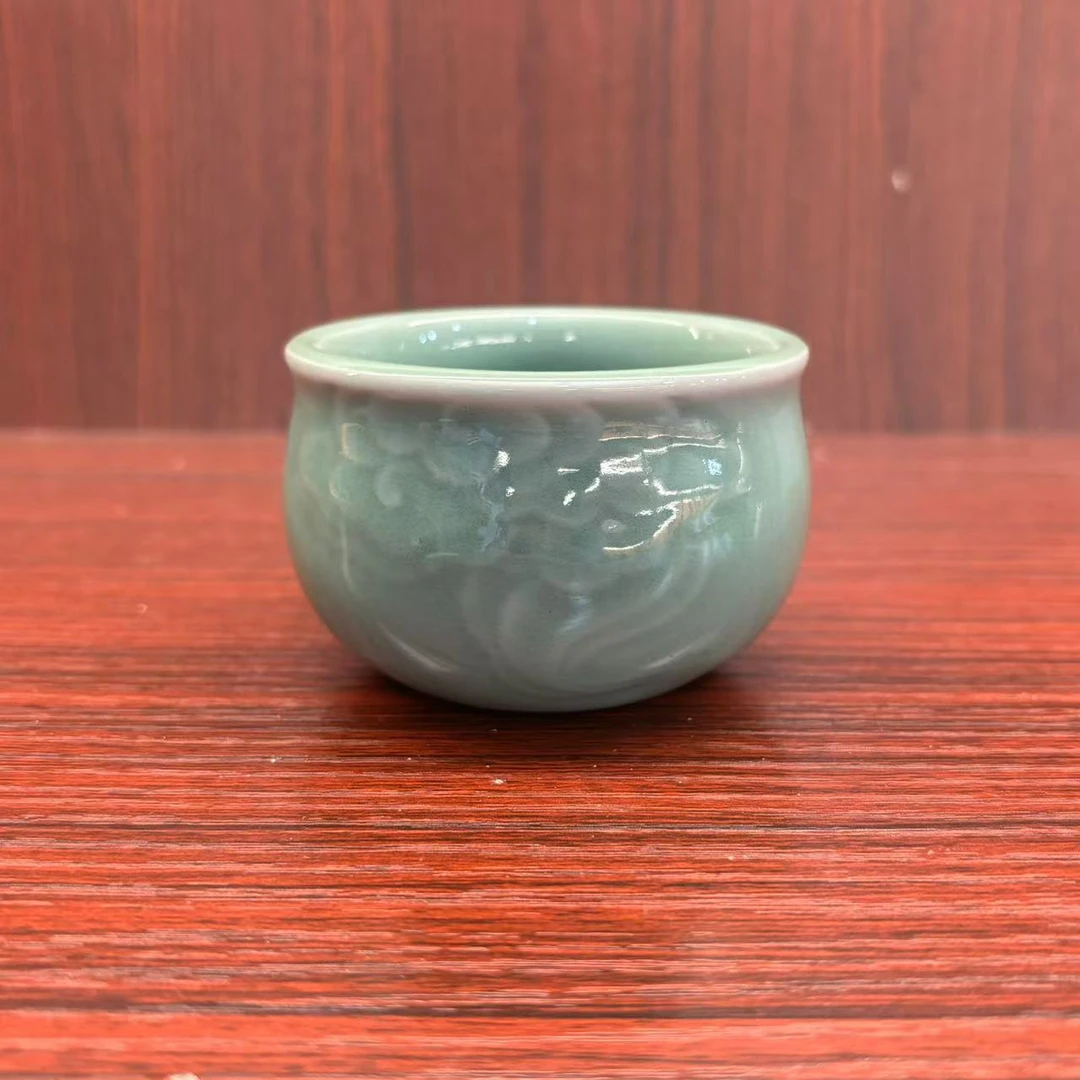 秋香茶具  青瓷祥云缸杯主人杯茶杯品茗杯-3800