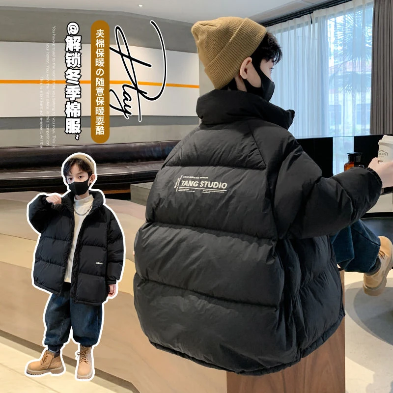巴拉巴拉男童羽绒服冬装2023新款儿童韩版宽松时尚帅气面包服中大
