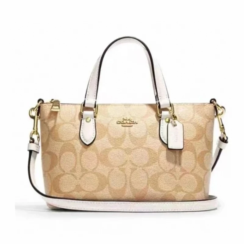 COACH/蔻驰女士经典印花手提单肩包斜挎包包托特包C66876百搭轻奢