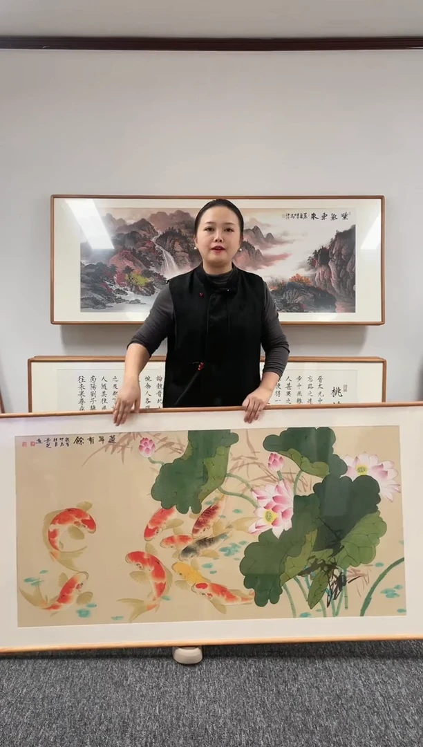 【闪购商品】绘画九鱼图160*80@@陈景芝001