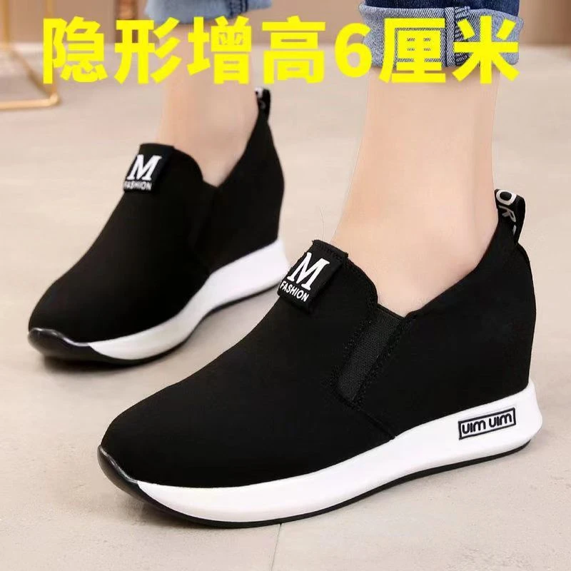 老北京布鞋新款休闲鞋内增高女鞋韩版轻便透气舒适厚底女单鞋百搭