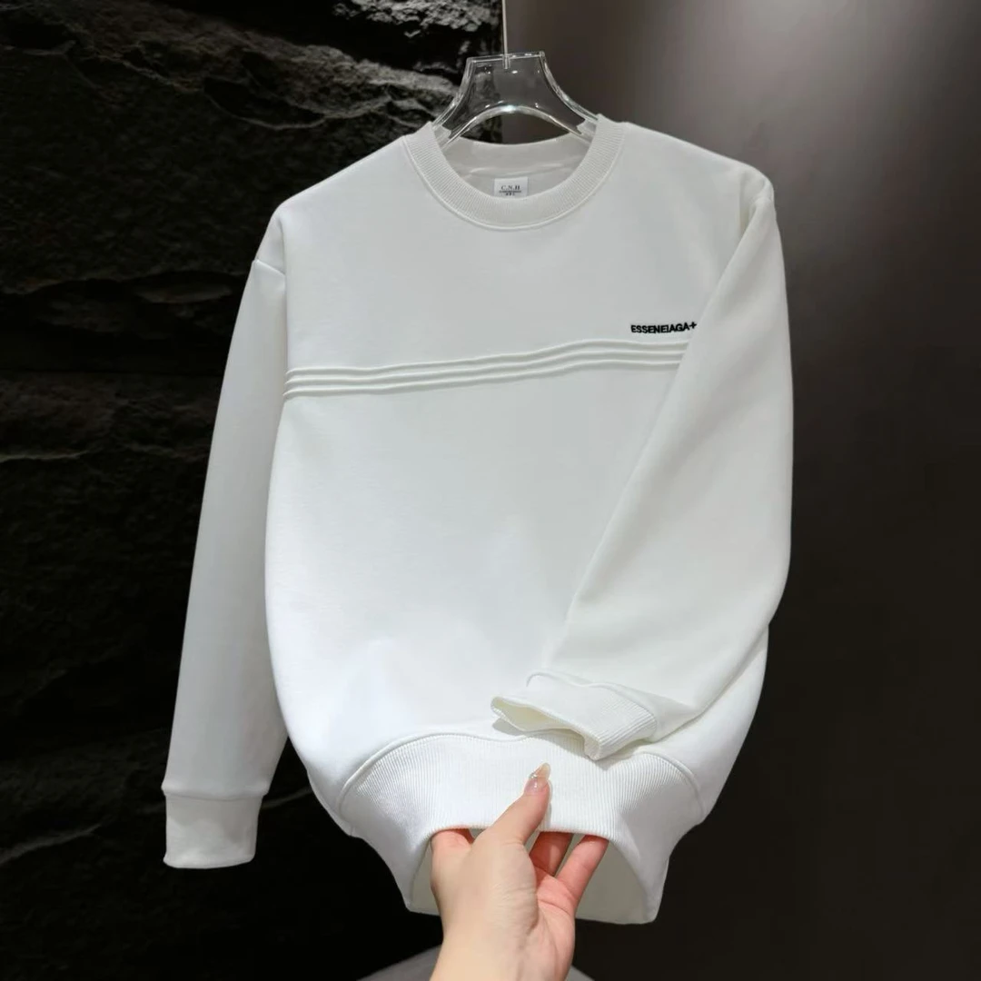 2024简约刺绣加绒卫衣男潮牌新款男士精神小伙卫衣5909