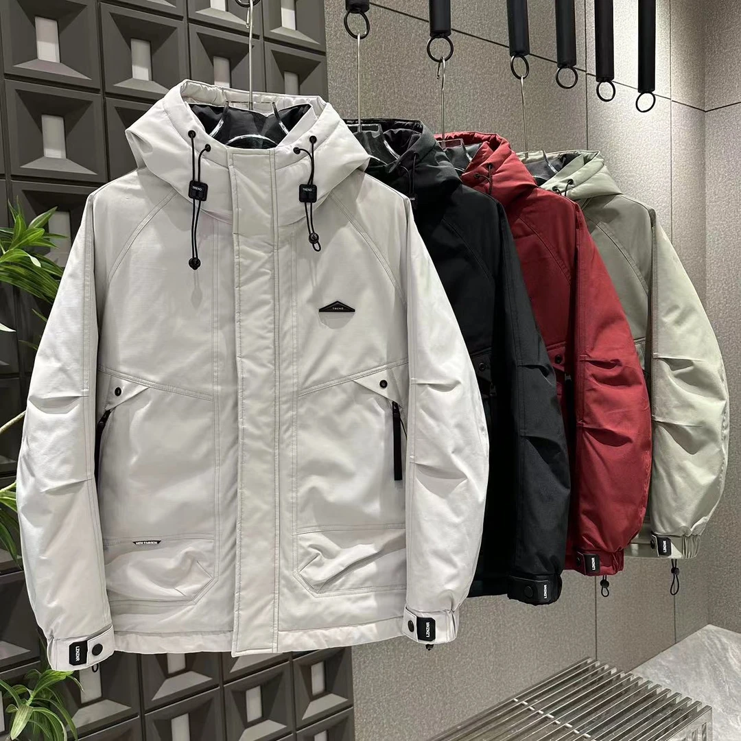 2024冬季厚款连帽休闲百搭工装风保暖男士羽绒服9811