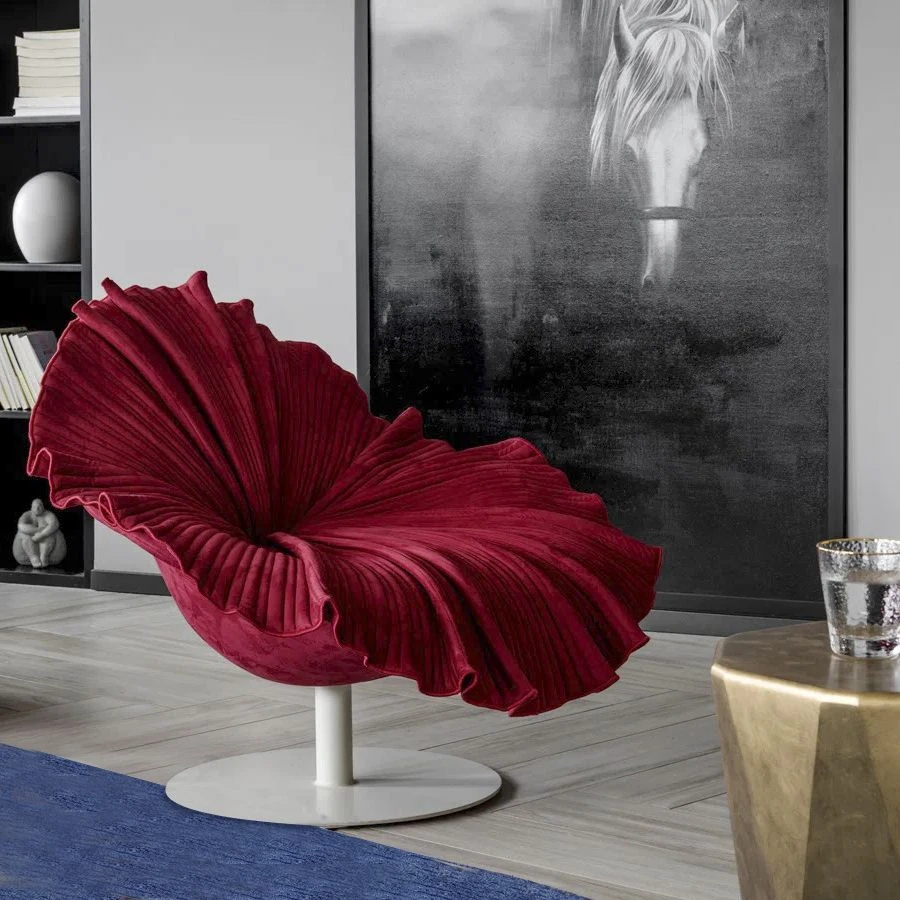 2024年新款创意花瓣椅客厅休闲沙发轻奢酒店客厅阳台布艺休闲单椅