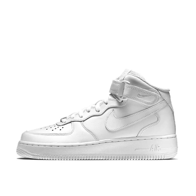 NIKE AIR FORCE 1 MID '07 AF1女子全白中帮板鞋 366731-100