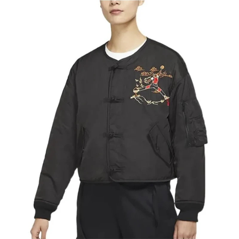 清货价 耐克AJ正品 Air Jordan中国风印花罗纹袖口双面穿夹克外套