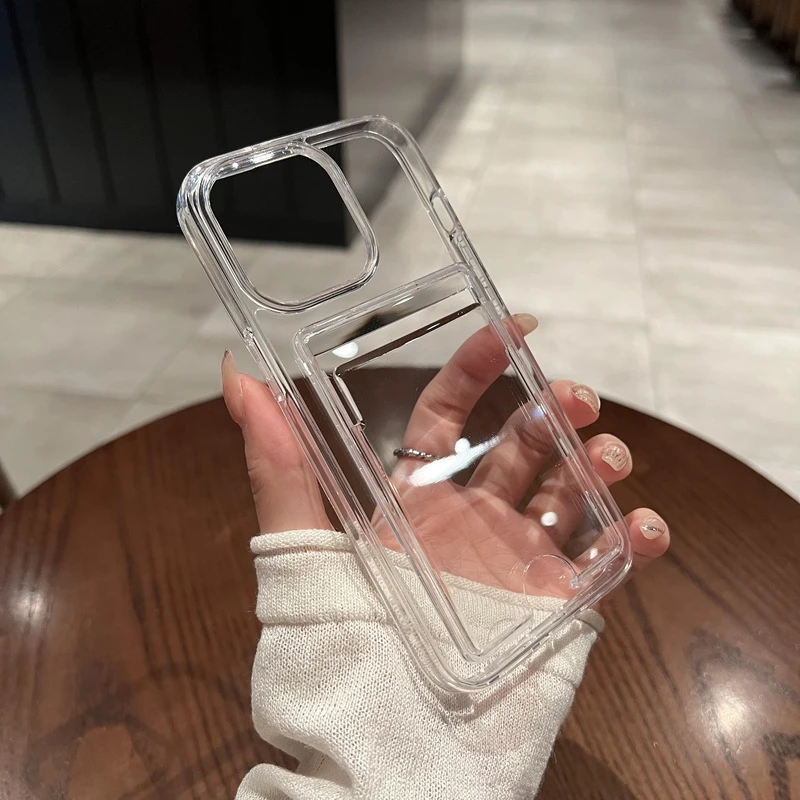 创意透明卡包放照片适用iphone14pro新款苹果13proMax手机壳plus