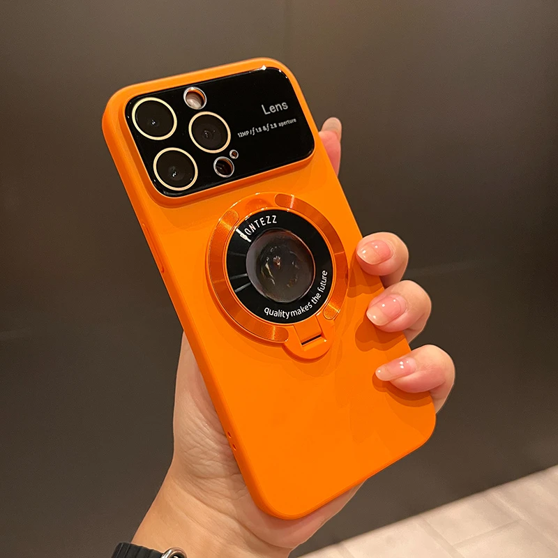 露标磁吸支架护镜大视窗适用苹果15promax手机壳保护套iphone14潮