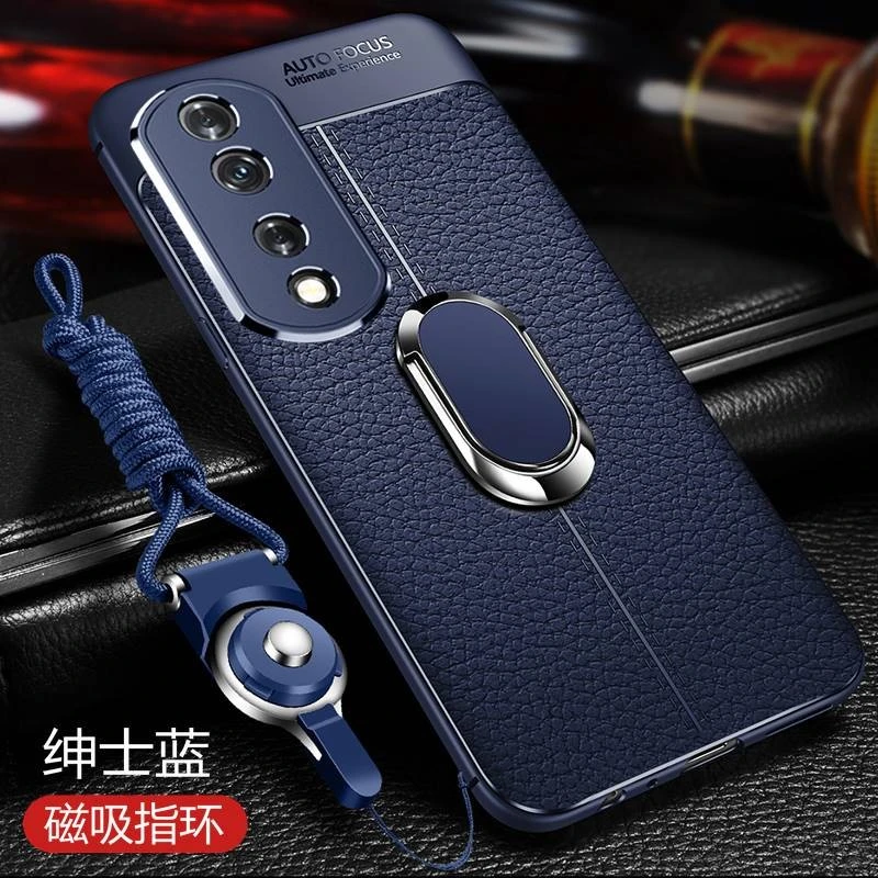 荣耀90手机壳男款REA-AN00镜头全包防摔Honor90Pro高档皮纹软外壳