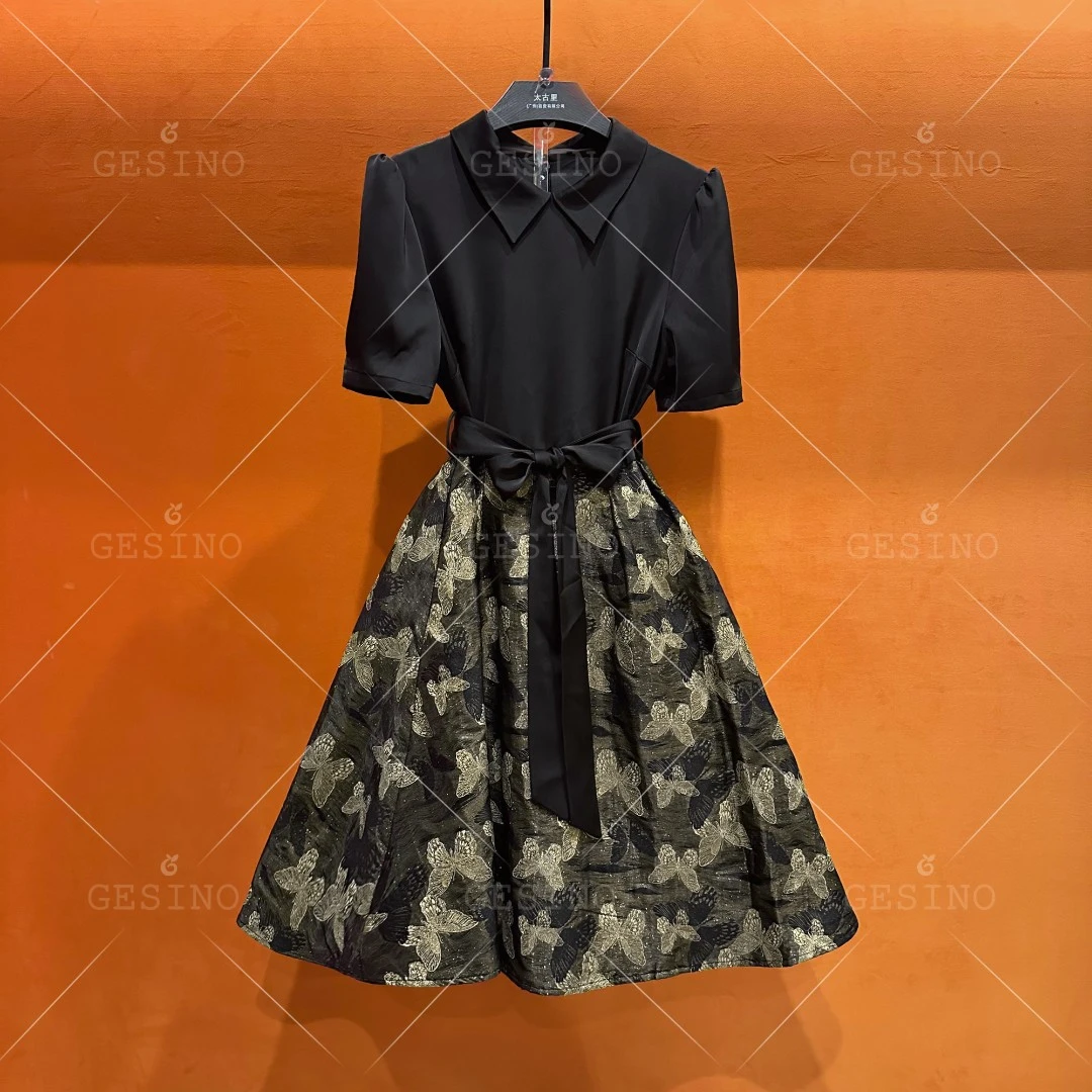 编号“50”【露】春夏丨设计师轻奢法式气质印花女士连衣裙CX-202491