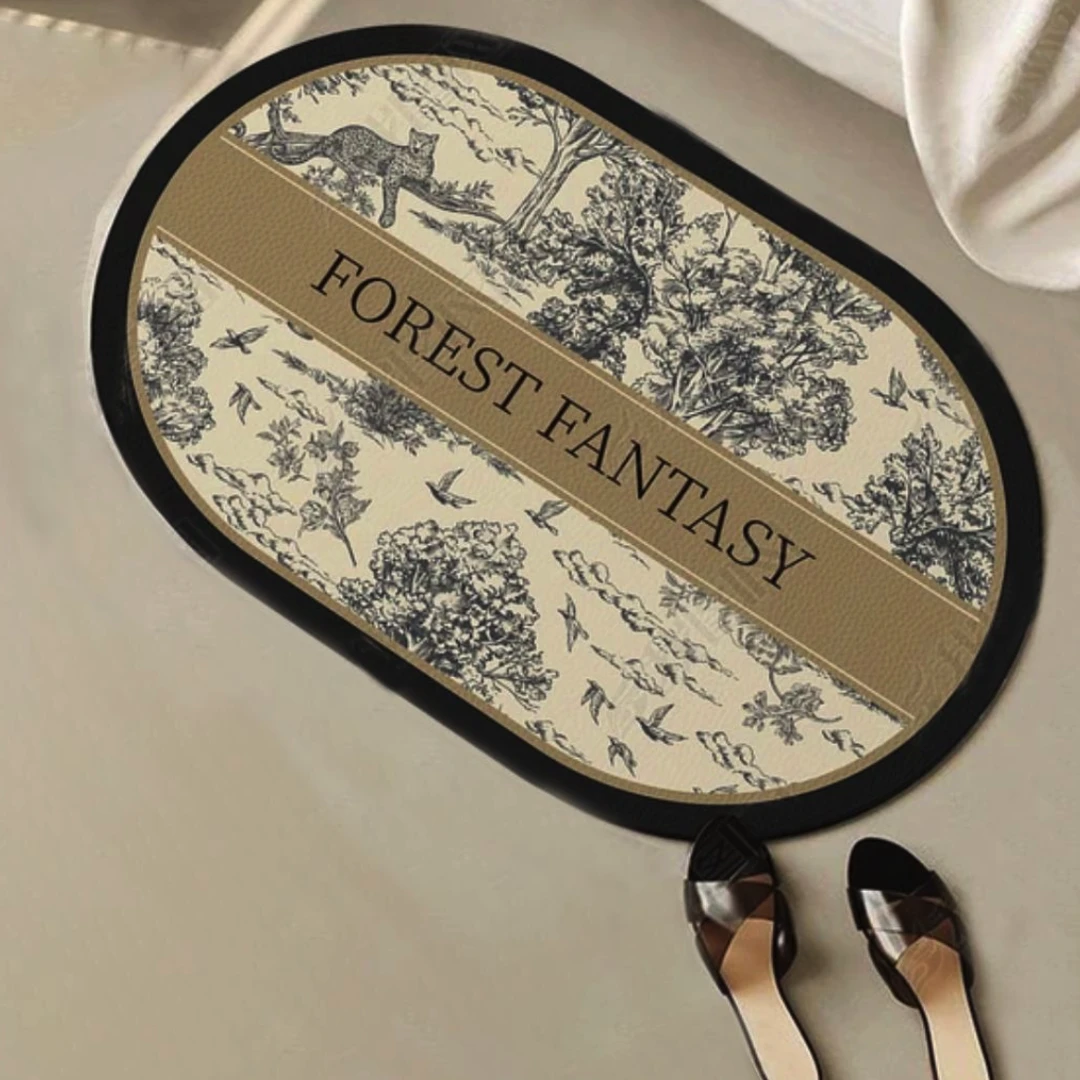 硅藻泥新款浴室卫生间吸水门口入户防滑厕所脚垫家居地毯复古耐脏