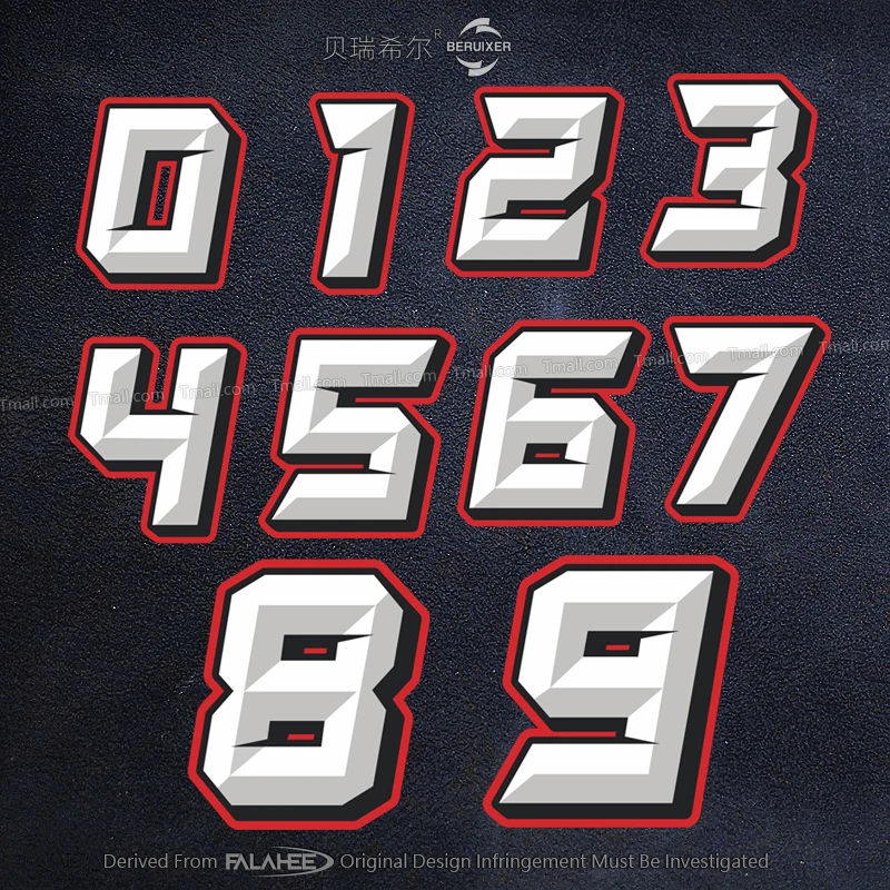 数字号码个性贴汽车摩托车手头盔贴纸车身玻璃窗创意装饰反光贴花