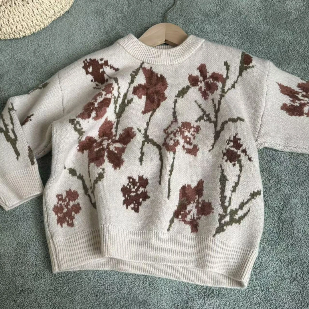 女童秋冬毛衣休闲针织洋气童时尚保暖秋冬新款长袖套头毛衣