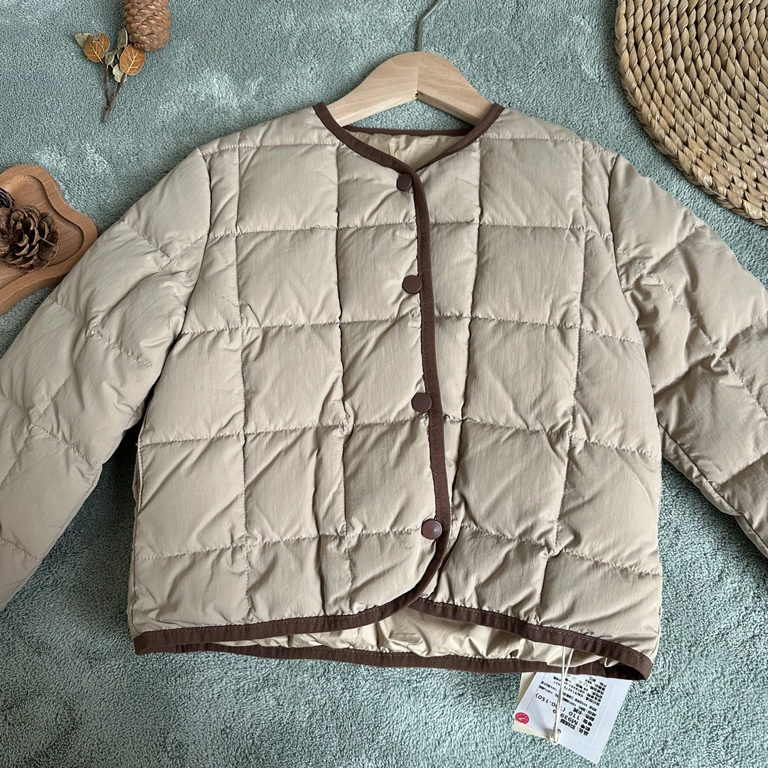 儿童轻薄羽绒服女童加厚棉袄新款洋气保暖外套秋冬轻羽绒